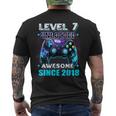 7Th Birthday Boy Level 7 Gamer 7 Year Video Game Party Men's T-shirt Back Print