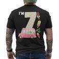 7Th Birthday Crew Ice Cream Truck I'm 7 Bday Ice Cream Party Camiseta Hombre Estampado Espalda