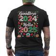 Adiós 2024 Hola 2025 Feliz Navidad Feliz Año Nuevo 2025 Camiseta Hombre Estampado Espalda