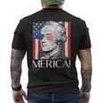 Alexander Hamilton 'Merica Patriot American Flag 4th Of July Men's Back Print T-Shirt
