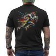 American Football Player Paint Men's T-shirt Back Print