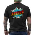 Arthur Name Comic Book Superheroes For Boys T-Shirt mit Rückendruck