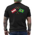 Austria Flag Brazilian Flag Austria Brazil T-Shirt mit Rückendruck