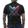 Baseball Drip For Boys Ice Cream Drip Youth Boys Baseball Men's T-shirt Back Print