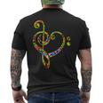 Bass Clef Heart I Love Music Bass T-Shirt mit Rückendruck