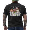 Beagles In Snowman Christmas Lights Snowman Santa Beagle Dog Men's Back Print T-Shirt