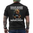 Bear Half Man Half Bear Fairy Tale Partner T-Shirt mit Rückendruck