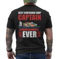 Best Container Ship Captain Ever Seafarer Cargo Ship Men's Back Print T-Shirt