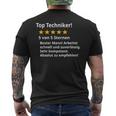 Bester Techniker T-Shirt mit Rückendruck