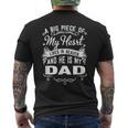 A Big Piece Of My Heart Live In Heaven Is My Dad Memorial Day Father Daddy Men's T-shirt Back Print