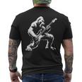 Bigfoot Playing Guitar Rock Music Band Sasquatch Men's T-shirt Back Print