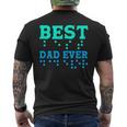 Braille Blind Awareness Best Dad Ever Men's T-shirt Back Print