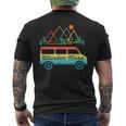 Camping Retro Camper Van Vintage Sunset Mountains RV Men's Back Print T-Shirt