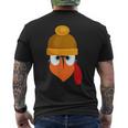 Cap Turkey Face Thanksgiving Costume Kids Adult Men's Back Print T-Shirt