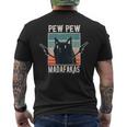 Cat Pew Pew Madafakas Retro Vintage Men's T-shirt Back Print