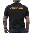 Climb On Rock Climbing Bouldering Lead Trad Climber Men's Back Print T-Shirt