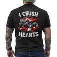 I Crush Hearts Valentines Day Monster Truck Boys Toddler Men's T-shirt Back Print