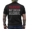 Cute Drinking Warning May Contain Alcohol Men's Back Print T-Shirt
