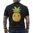 Cute Pineapple Face Kawaii Style T-Shirt mit Rückendruck