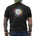 Cuteolleyball Ball Watercolor Colorful Paint Splash T-Shirt mit Rückendruck