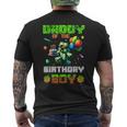Daddy Of The Birthday Boy Party Video Gamer Pixel Number Men's T-shirt Back Print