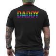 Daddy Gay Pride Month LGBTQ Fathers Day Rainbow Flag Queer Tank Top Men's Back Print T-Shirt