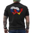 Deutschland Russland Freundschaft Frieden Herzkette T-Shirt mit Rückendruck