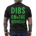 Dibs On The Redhead St Patrick's Day -Adults Sleeveless Modern Straight Fit Black Men's T-shirt Back Print