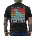 Dinosaurio Retro Con Texto En Inglés Thats What I Do I Eat Pizza And Forget Things Camiseta Hombre Estampado Espalda