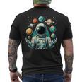 Divertido Astronauta Espacial Malabares Planetas Sistema Solar Niños Camiseta Hombre Estampado Espalda
