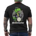 Drummer Boy Musician Drummersaurus Dinosaur T-Shirt mit Rückendruck