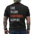 Eat Sleep Football Repeat American Football T-Shirt mit Rückendruck