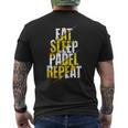 Eat Sleep Padel Repeat Padel Tennis Divertido Padelista Sin Mangas Camiseta Hombre Estampado Espalda