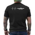 EKG Heartbeat USS Essex CV-9 Aircraft Carrier Men's Back Print T-Shirt