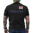 England With National Flag Flag On The Chest T-Shirt mit Rückendruck