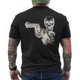 Esqueleto Fresco Con Pistola Camiseta Hombre Estampado Espalda