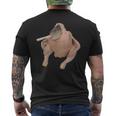 Fish Chicken Face Smoking a Cigarette Funny Meme Men's Back Print T-Shirt