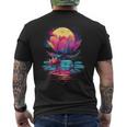Flor De Lotoeranoaporwave Retro Flores Camiseta Hombre Estampado Espalda