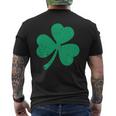 Four Leaf Clover Irish Shamrock StPatricks Day Green Men's Back Print T-Shirt