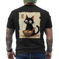 Cat Ramen Graphic Japanese Kawaii Anime Cat Men's T-shirt Back Print