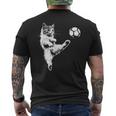 Cat Soccer Ball Graphic Men's T-shirt Back Print