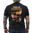 Corgi Types Untoasted Toasted Burnt Cute Puppy Corgis Men's T-shirt Back Print