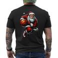 FUNNY SANTA CLAUS HOOPING CHRISTMAS BASKETBALL Men's Back Print T-Shirt