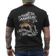 Geboren Zum Angeln Gezwungen Zum Arbeiten Angler T-Shirt mit Rückendruck