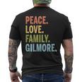 Gilmore Last Name Peace Love Family Matching Men's Back Print T-Shirt