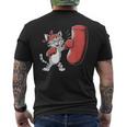 Gimnasio Entrenamiento Gato Divertidos Puñetazos Boxer Cat Camiseta Hombre Estampado Espalda