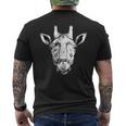 Giraffe Face Tshirt & Giraffe Sketch Animal Art Men's Back Print T-Shirt