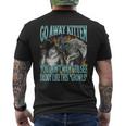 Go Away Kitten Offensive Werewolf Meme Bootleg Graphic T-Shirt mit Rückendruck