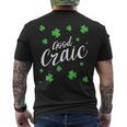 Good Craic Fun Irish Slang Shamrocks St Patricks Day Clovers Men's Back Print T-Shirt