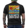 Graphiqueintage De La Nature Artistique Et Des Montagnes Du Montana T-shirt imprimé au dos